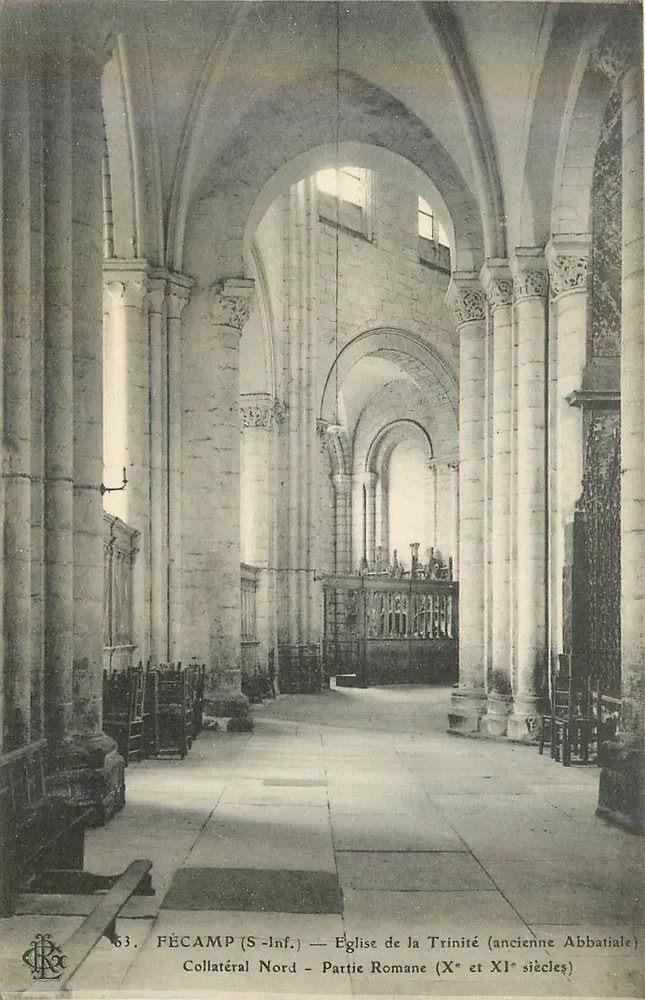 Fécamp (S-Inf.) — Kirche der Dreifaltigkeit (ehemalige Abteikirche) — Nordflügel — Römische Teil (10. und 11. Jahrhundert) - Vorderseite