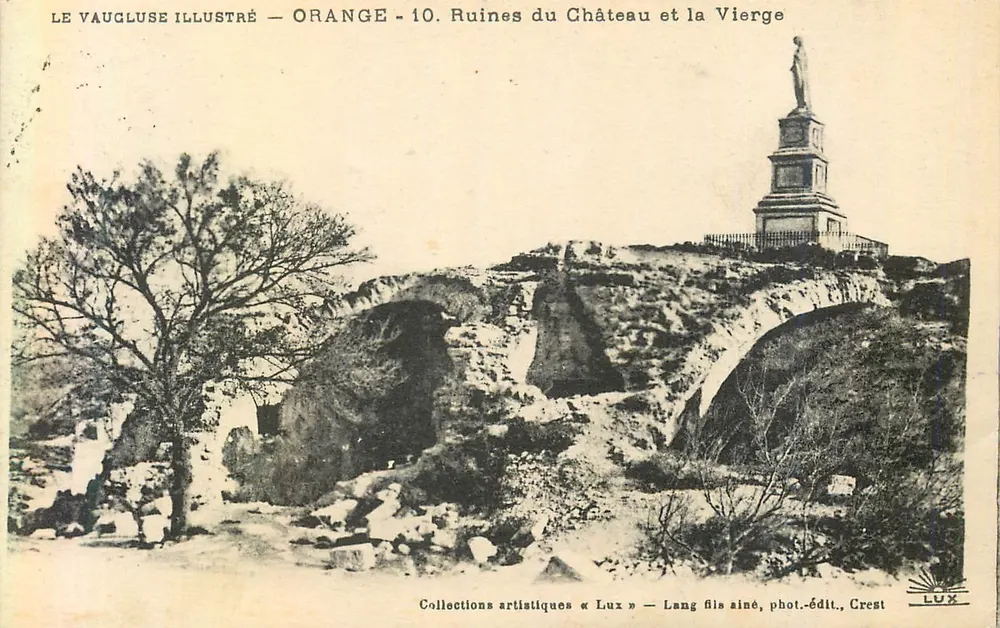 Ruinen des Schlosses und die Jungfrau — Orange — Künstlerische Sammlung « Lux » — Lang fils aîné, phot.-edit., Crest - Vorderseite
