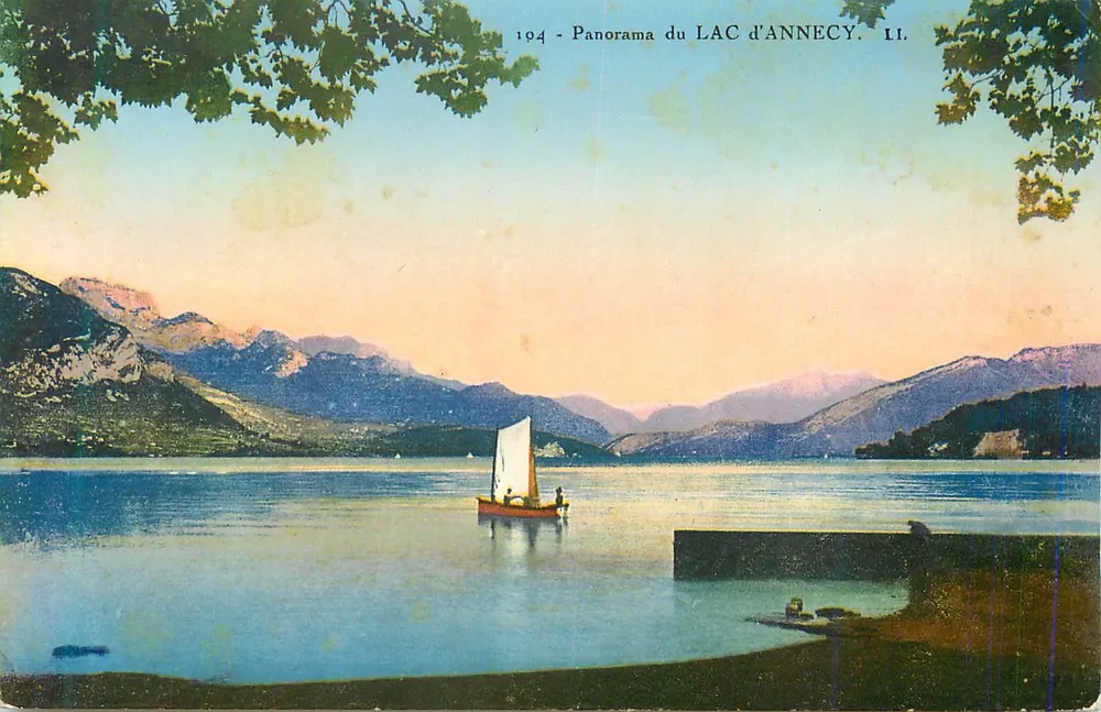 Panorama do Lago de Annecy — II — editor Lévy & Neurdein, Paris - Frente