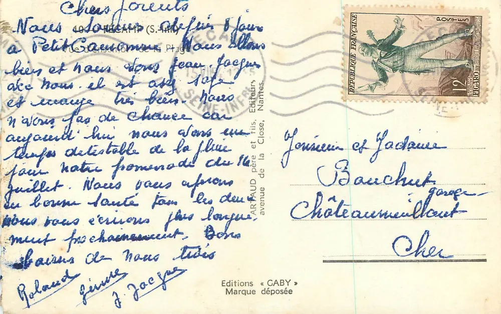 Vista da praia e do farol da Côte d'Albâtre — Éditions GABY, n°40 - Verso