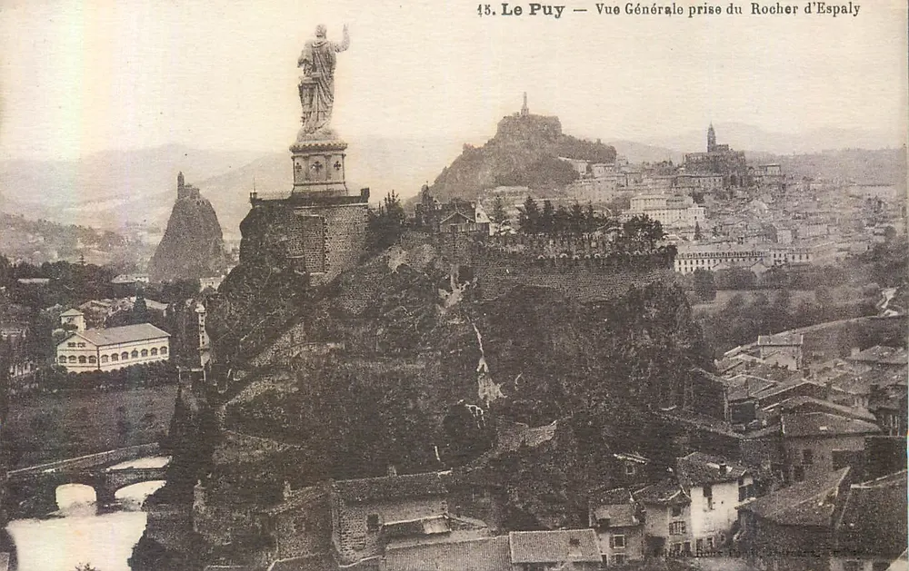 Le Puy — Vue Générale prise du Rocher d'Espaly — A. Thiriat et H. Basuau, Toulouse - Recto