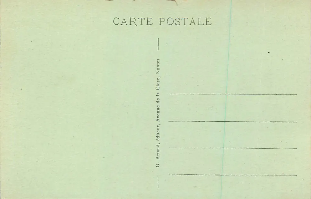 Quiberon — Couloirs de Port-Bara — G. Artaud, Nantes - Verso