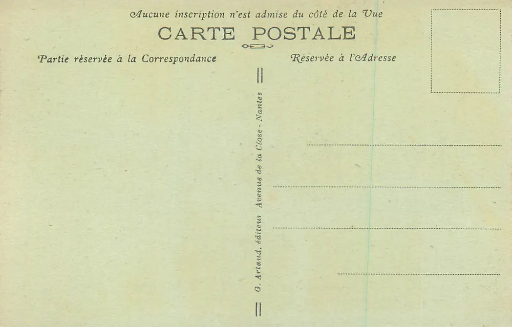 Quiberon — Die Felsenkanäle von Port-Pigeon — G. Artaud, Verlag - Rückseite