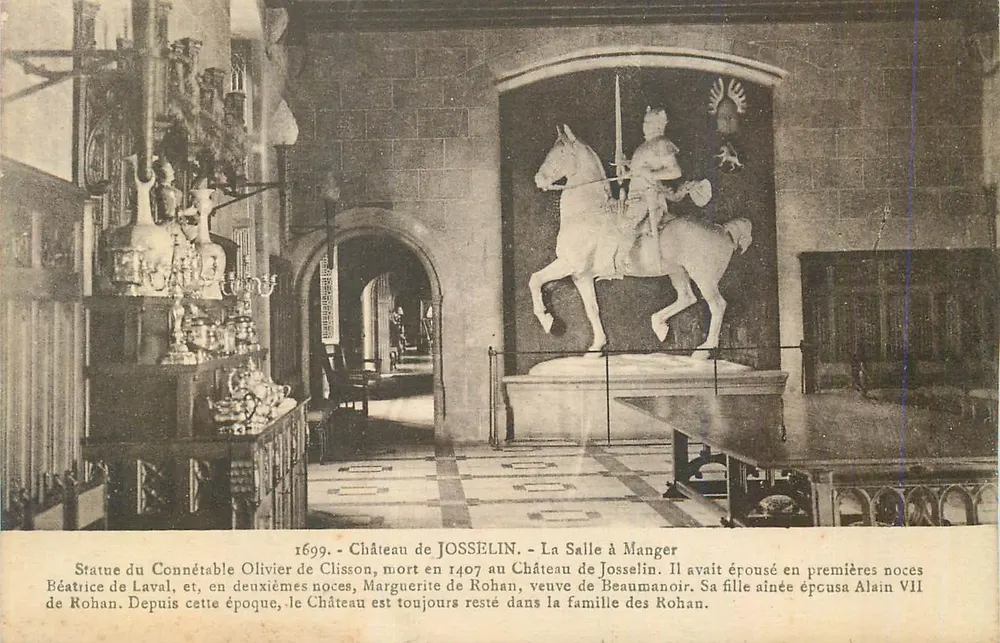 Schloss Josselin - Das Speisezimmer — Statue des Constable Olivier de Clisson — Verlag Laurent-Nel, Rennes - Vorderseite