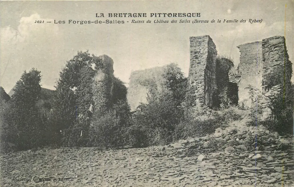 Les Forges-de-Salles — Ruinen des Schlosses des Sailles (Wiege der Familie Roban) — Sammlung A. Waron, St Brisac - Vorderseite