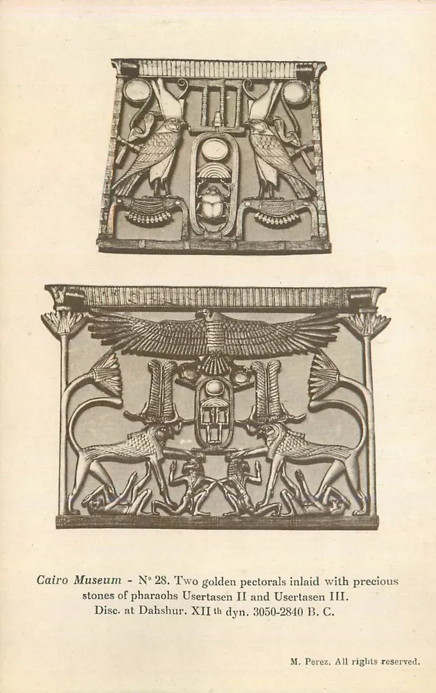 Pectorais dourados com inlays — Museu do Cairo — N° 28 - Frente