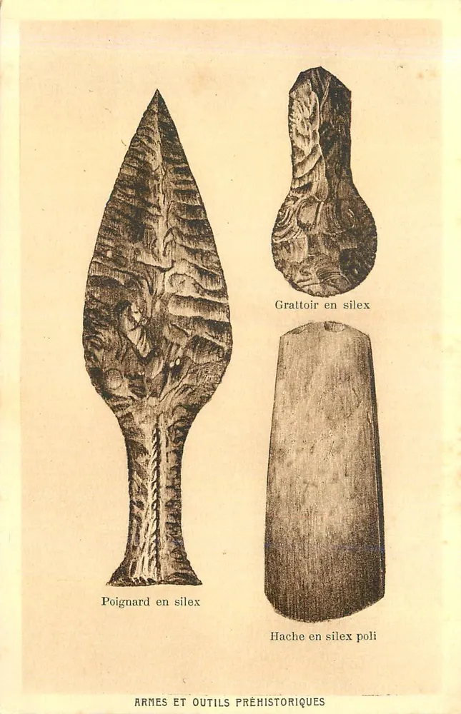 Armas e ferramentas pré-históricas — Silex — Braun & Cie, Paris - Frente