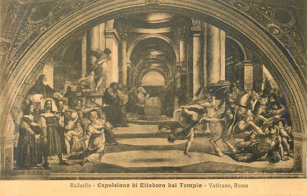 Vertreibung Eliodors aus dem Tempel — Raffaello — Vatikan, Rom - Vorderseite