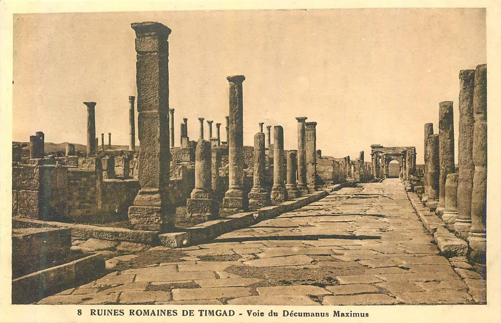 Römische Ruinen von Timgad — Via des Decumanus Maximus — Sonderausgabe des Museums - Vorderseite