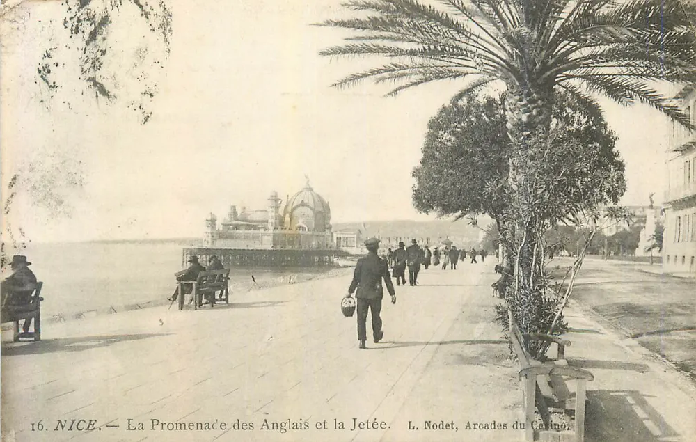 NICE — La Promenade des Anglais et la Jetée — L. Nodet, Arcades du Casino - Recto