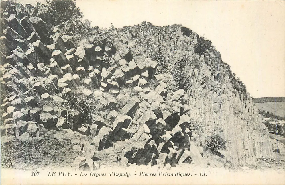 Die Orgues d'Espaly — Prismatische Steine — LL — n° 107 - Vorderseite
