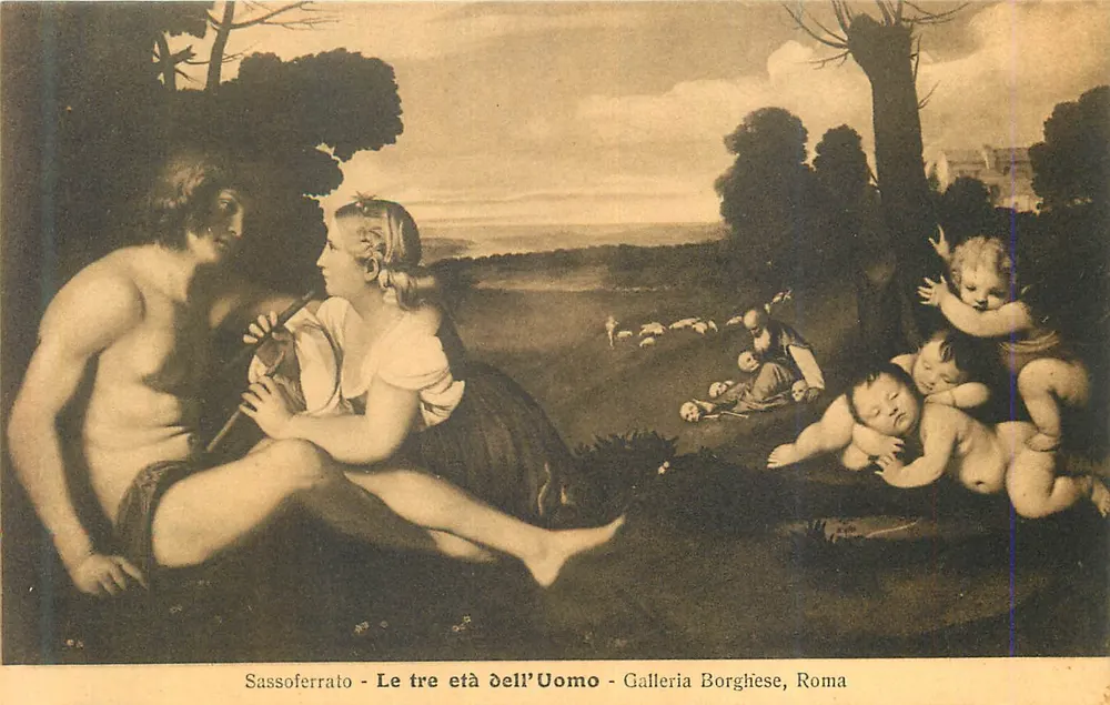 Die drei Lebensalter des Menschen — Sasso Ferrato — Galleria Borghese, Rom - Vorderseite