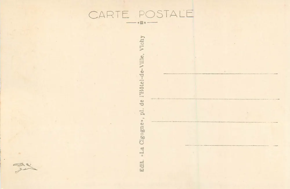 Vichy — La Pergola vers le Palais des Sources — Éditeur 'La Cigogne', n° 345 - Verso