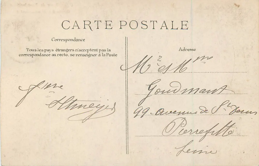 Grotte des Montussiennes — Forêt de Fontainebleau — Verleger: J. Broussais, Nr. 945 - Rückseite