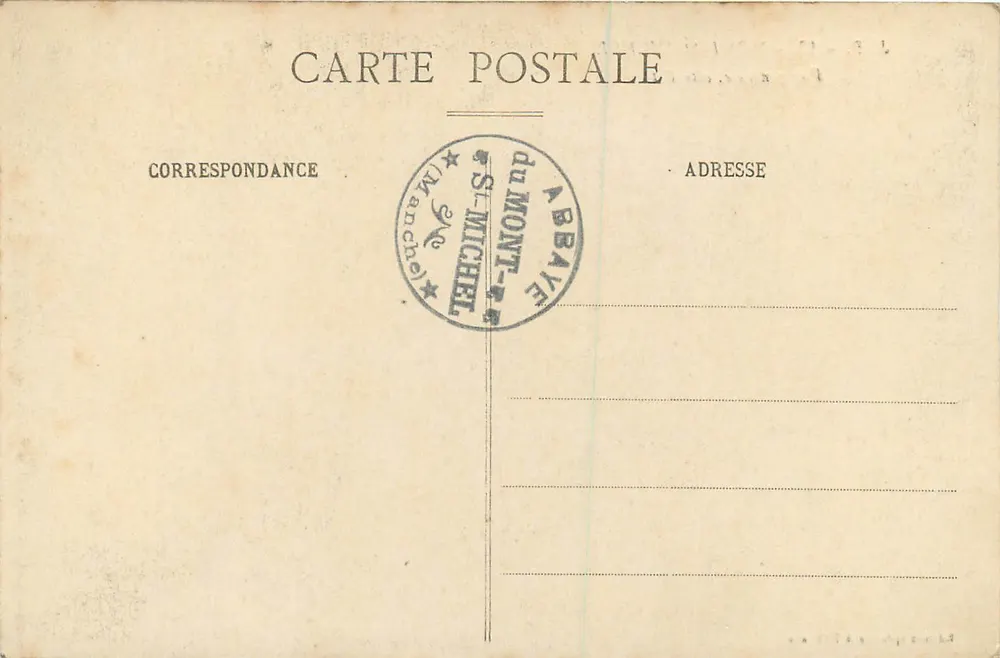 Mont-Saint-Michel — Vue générale, côté Est — J.P. - 13 - Édition spéciale à l'Abbaye - Verso