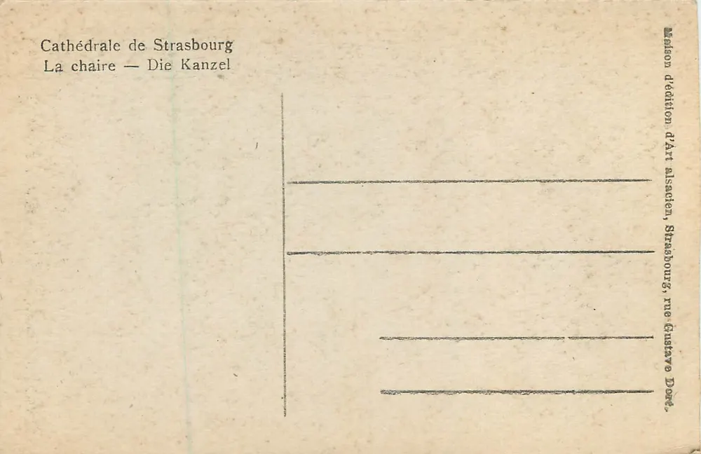 Cathédrale de Strasbourg — La chaire — Maison d'édition d'Art alsacien - Verso