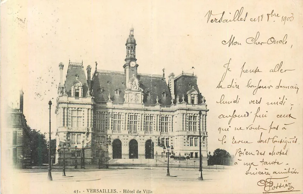 Versailles — Hôtel de Ville — éditeur Gottier, n° 43 - Frente