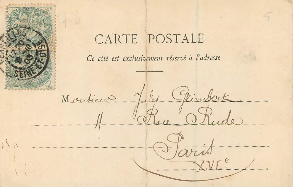 Versailles — Hôtel de Ville — éditeur Gottier, n° 43 - Verso
