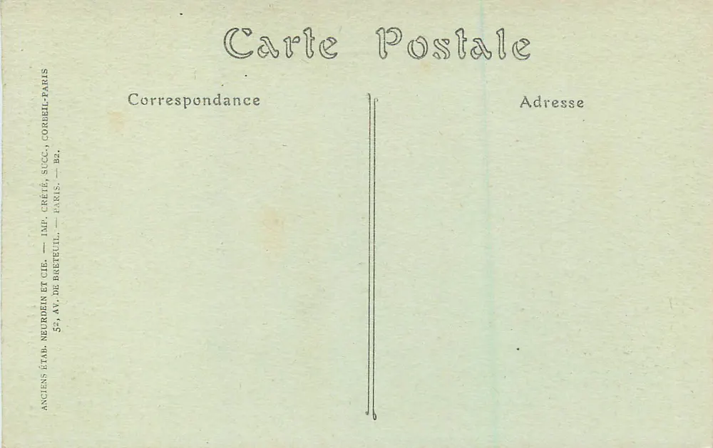 Moulins — Castelo dos Duques de Bourbon — Antigos Estabelecimentos Neurdein e Cie, Paris - Verso
