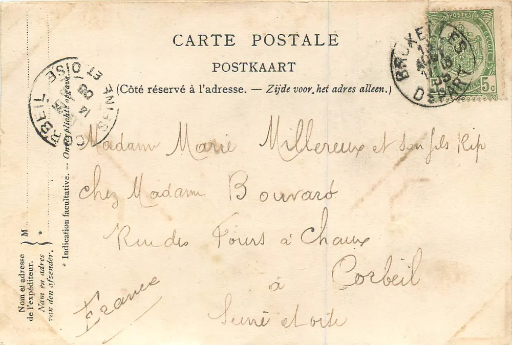 Bruxelles — Caserne des Guides — éditeur GIB - Verso