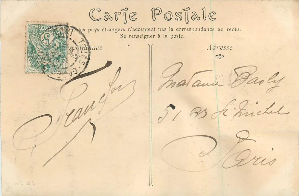Tours — Vue générale — Éditeur impr. sur la carte, n° 1 - Verso