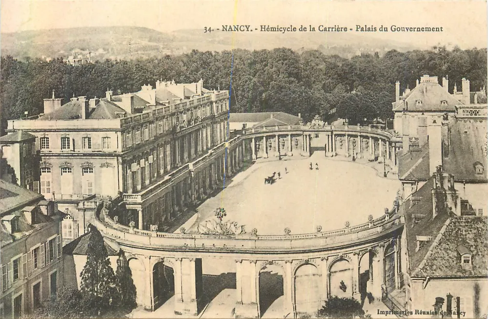 Nancy - Hémicycle de la Carrière - Palais du Gouvernement — Imprimeries Réunies de Nancy, n°34 - Vorderseite