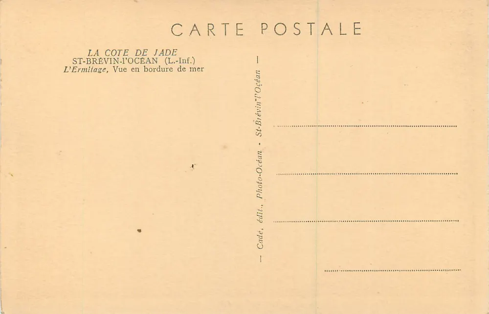 ST-BRÉVIN-L'OCEAN (L.-Inf.) — L'Ermitage — Ansicht am Meer — Cade - Rückseite