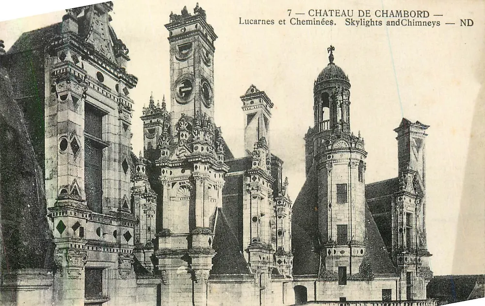 Schloss Chambord — Lucarnes und Cheminées — Imp. Letellier, Paris - Vorderseite