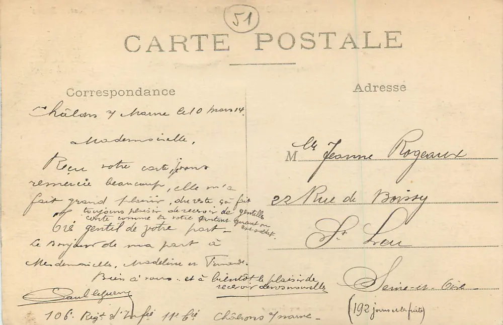 Chalons-sur-Marne — Theater und Quai Notre-Dame — Verlag: Magasins Réunis - Rückseite