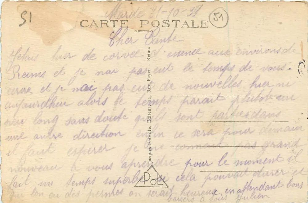 Reims — O Teatro — Jacques Freville, Editor - Verso