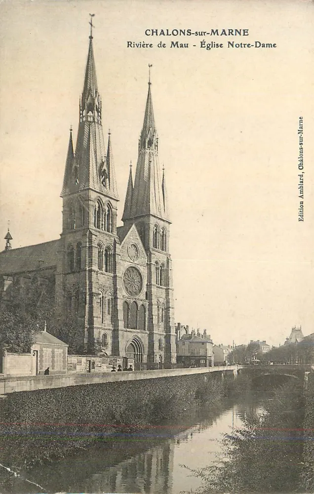 Chalons-sur-Marne — Kirche Notre-Dame am Fluss Mau — Edition Amblard - Vorderseite