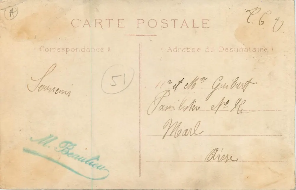 Reims — Cour do Capítulo — editor M. Beaulieu, n°11 - Verso