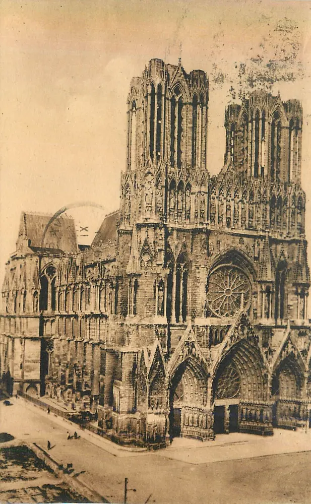 Reims — Sua Catedral — A Fachada — G. Graff e Lambert, editores, Reims - Frente