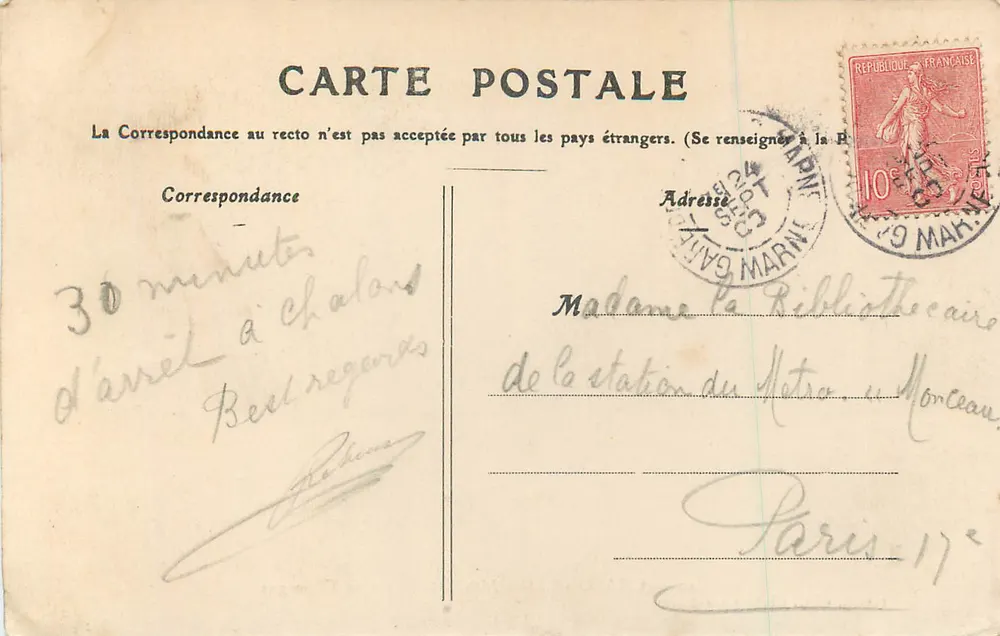 Chalons-sur-Marne — Caixa de Poupança — Pressson, editor, Chalons-sur-Marne - Verso