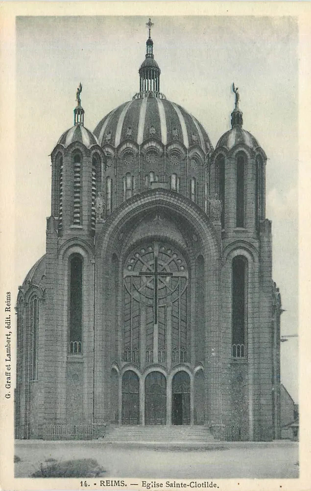 Reims — Kerk van Sint Clotilde — G. Graff et Lambert, uitgave Reims, n°14 - Voorkant