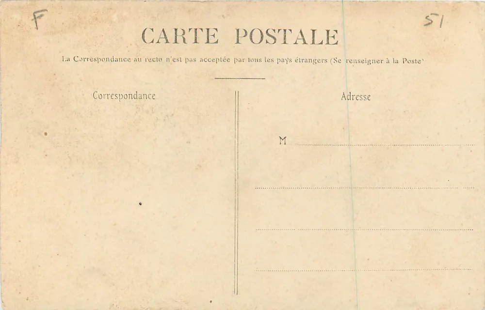 Reims — Estátua de Colbert — Edições da Postagem - Verso