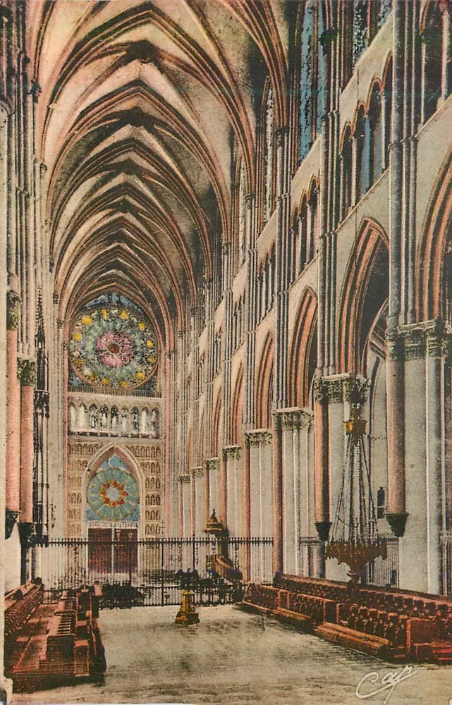 Kathedrale von Reims — Die Kirche von der Kirche aus gesehen — C° des Arts Photomécaniques, Paris - Vorderseite