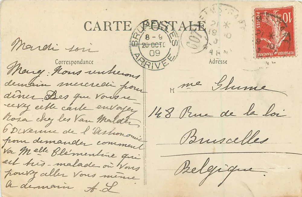 Reims — Praça Colbert — Fototipia J. Biennaine, Reims - Verso