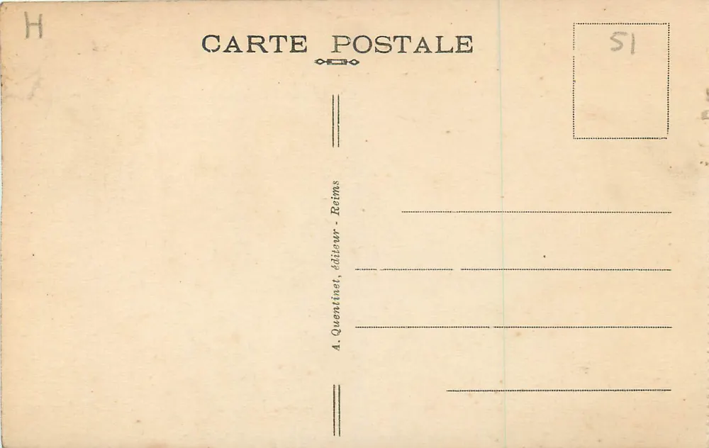 Reims — A Catedral — A. Quentinnet, editor, n°122 - Verso