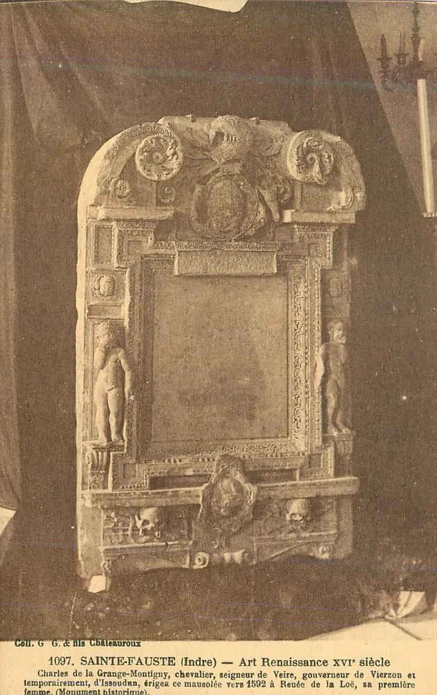 Sainte-Fauste (Indre) — Tumba del Renacimiento del siglo XVI — Coll. G. & fils Châteauroux - Anverso