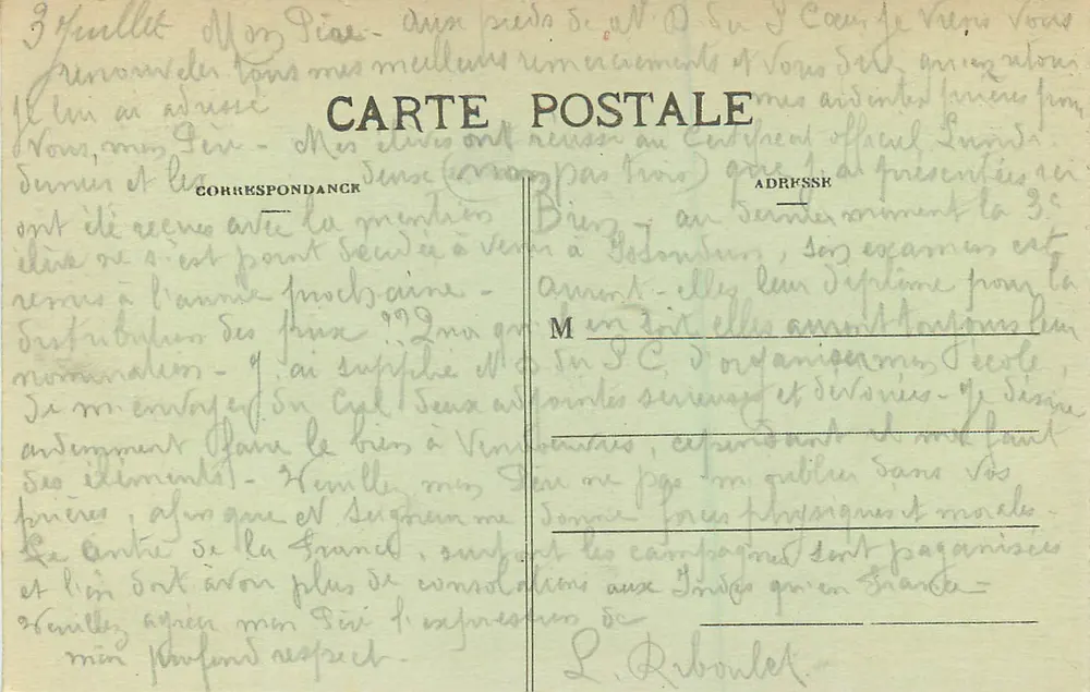 Pilgerreise nach ISSOUDUN — Altar der Notre-Dame du Sacré-Cœur — Verlag: L. Raboulet - Rückseite