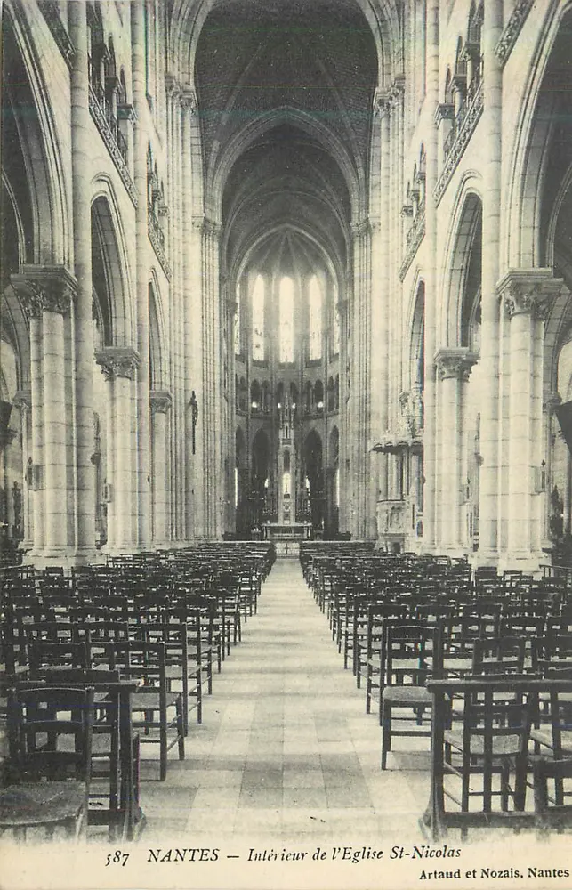NANTES — Interior da Igreja St-Nicolas — Artaud e Nozais, N°587 - Frente