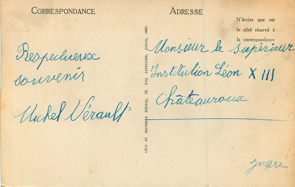 La Bourboule — A Igreja — La Bourboule, Rainha do Argentier — Editor LL, n° 157 - Verso