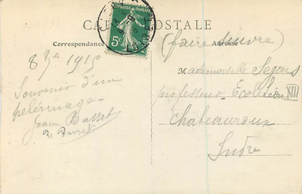 Beeld van Lodewijk XI in Cléry (Loiret) — uitgever Fassot, n°42 - Achterkant
