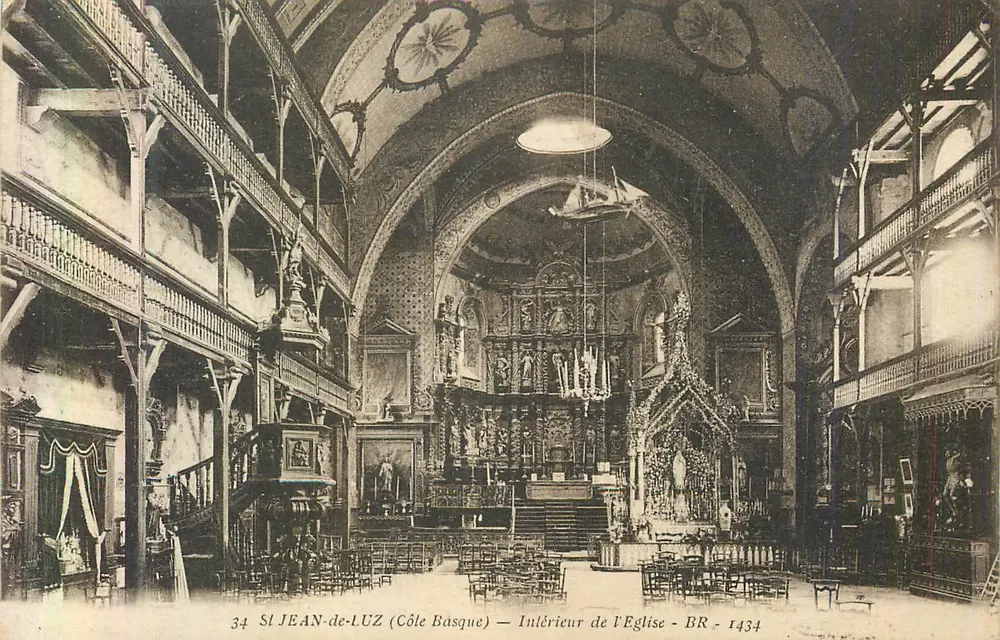 Saint-JEAN-de-LUZ (Côte Basque) — Interior de la Iglesia — BR 1434 - Anverso