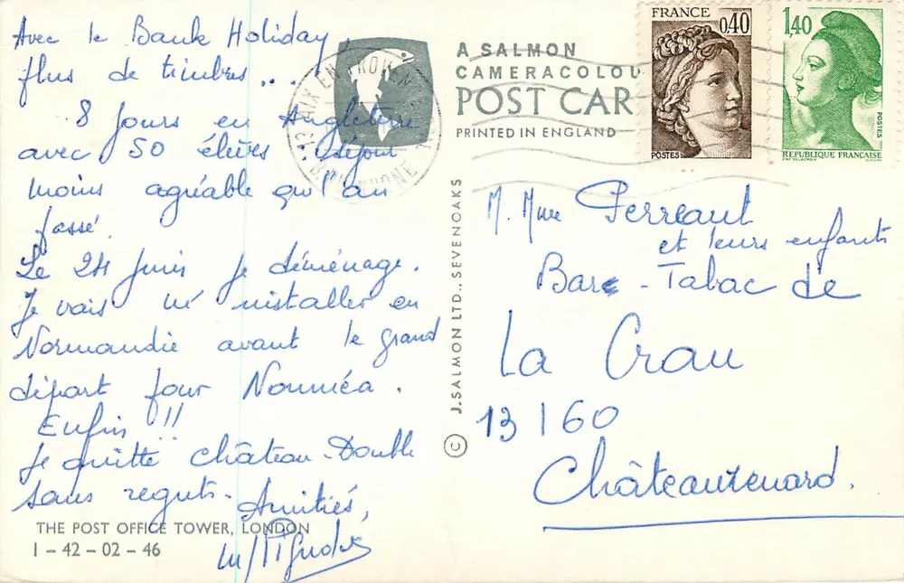 Torre de Londres — vista de uma rua — J. SALMON LTD., SEVENOAKS - Verso