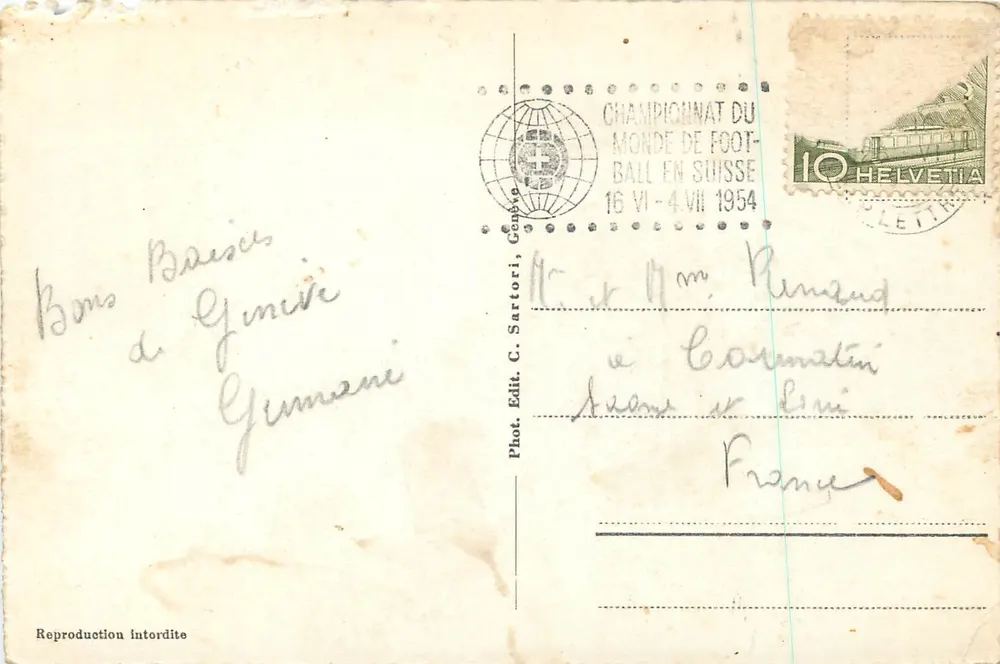 Genebra — O jato d'água de 120 m. — C. Sartori, n°45 - Verso