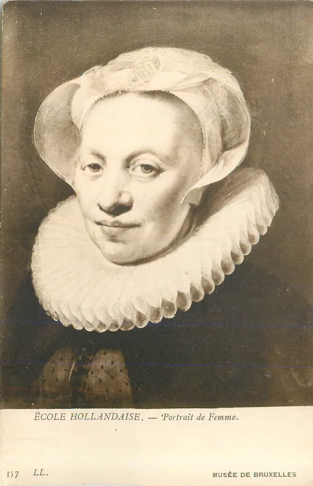Niederländische Schule — Portrait einer Frau — Museum von Brüssel - Vorderseite