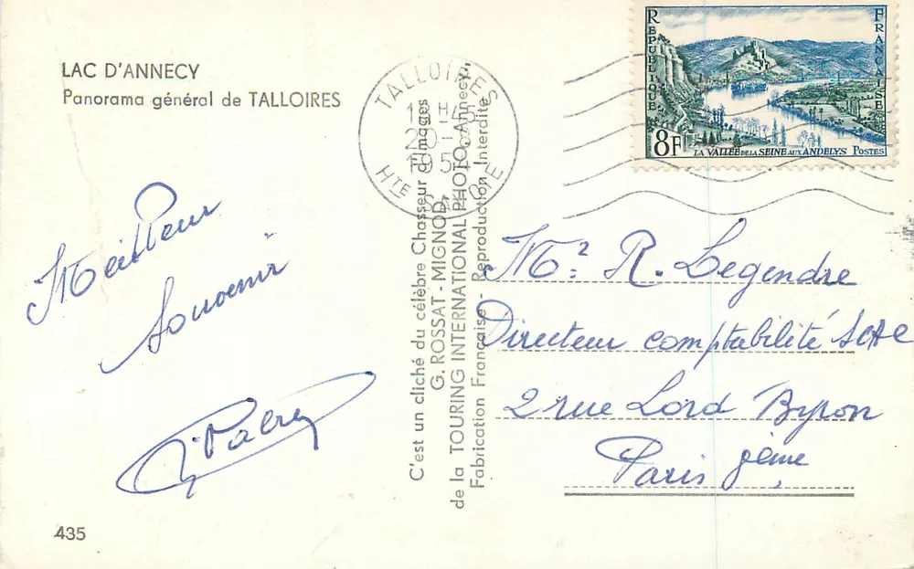 Lake d'Annecy — Algemeen panorama van Talloires — G. Rossat-Mignod - Achterkant