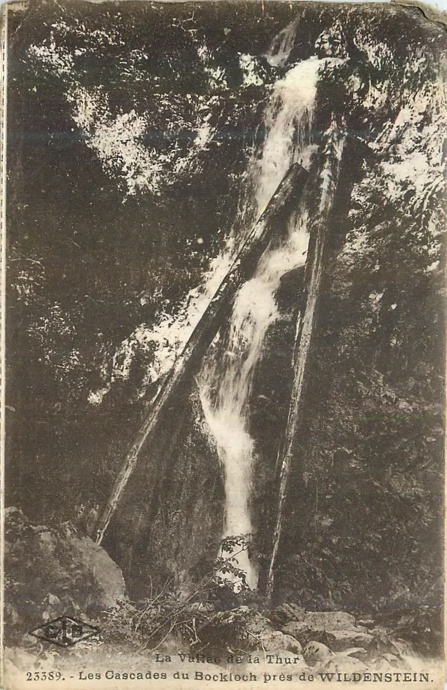 Die Wasserfälle von Bockloch bei WILDENSTEIN — Tal der Thur — Nr. 23389 — Verlag CIE - Vorderseite